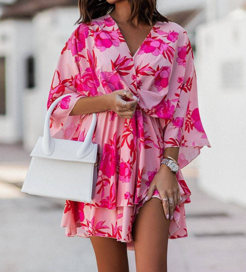 Valeria Boho Floral Mini Dress