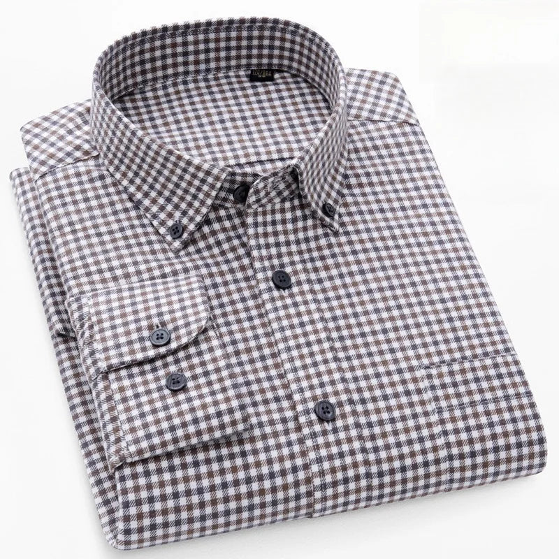 Peter Classic Cotton-Blend Plaid Shirt for Everyday