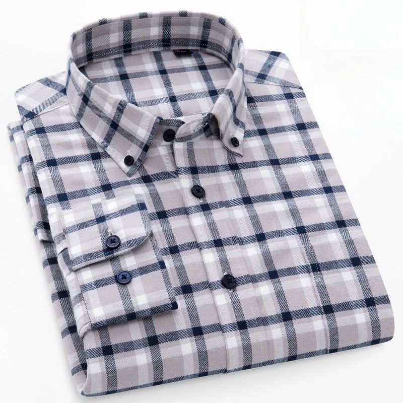 Peter Classic Cotton-Blend Plaid Shirt for Everyday