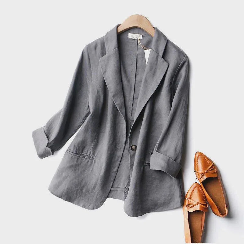 Libby Relaxed-Fit Lightweight Linen Blazer for Summer