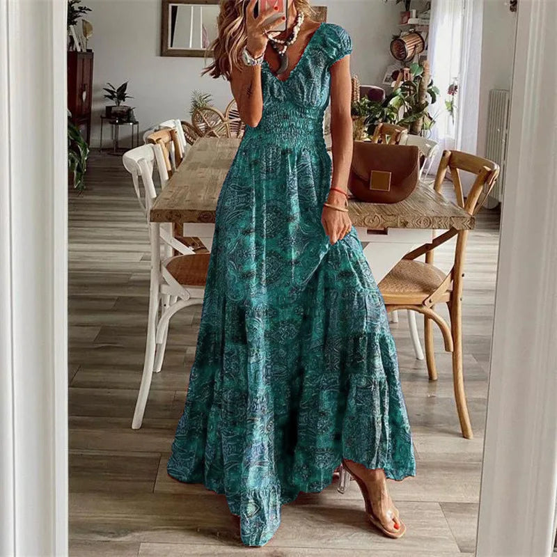 Florence Boho Smocked Maxi Dress