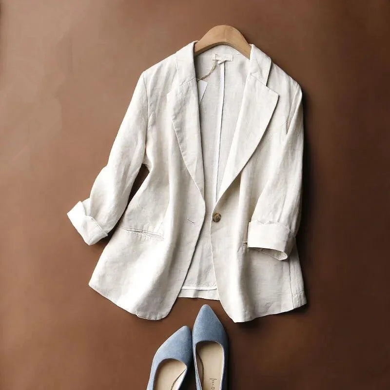 Libby Relaxed-Fit Lightweight Linen Blazer for Summer