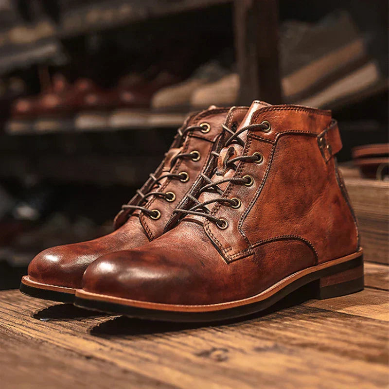 Marchisio Leather High-Top Outdoor Casual Ankle Boots