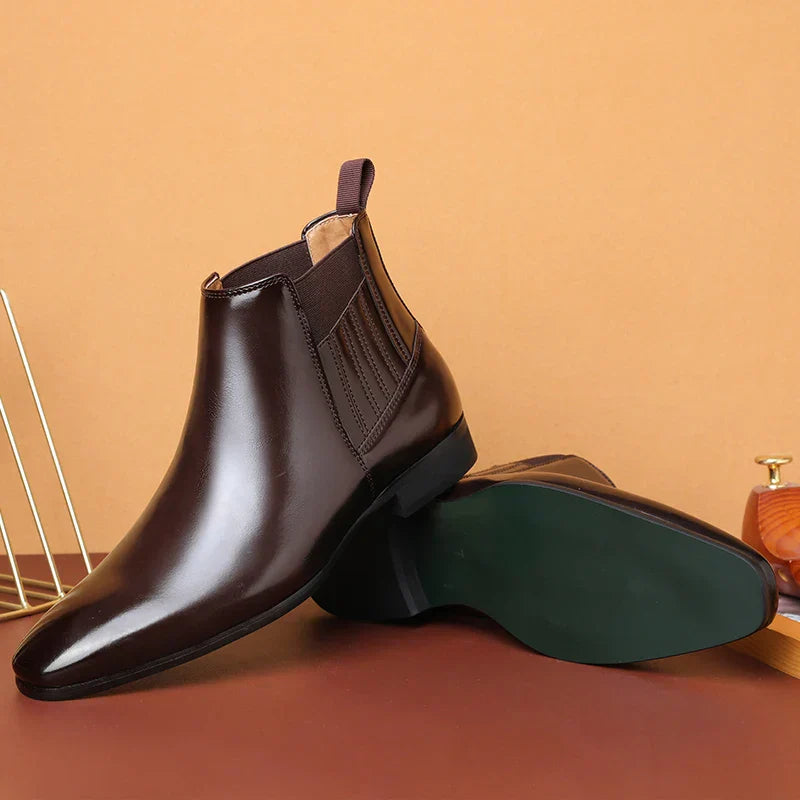 Ellison Faux Leather Cushioned Rubber Sole Ankle Boots
