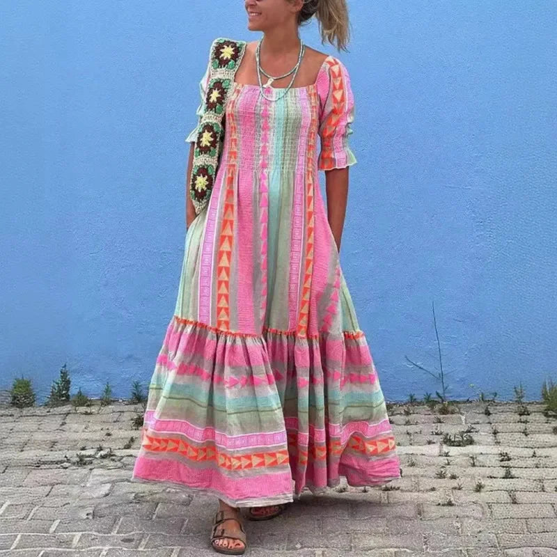 Celeste Patchwork-color-block Dress