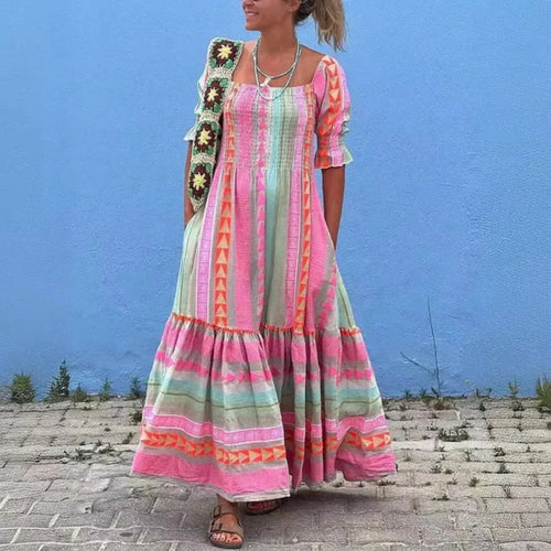 Celeste Patchwork-color-block Dress