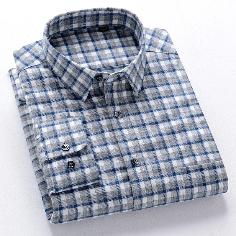 Peter Classic Cotton-Blend Plaid Shirt for Everyday