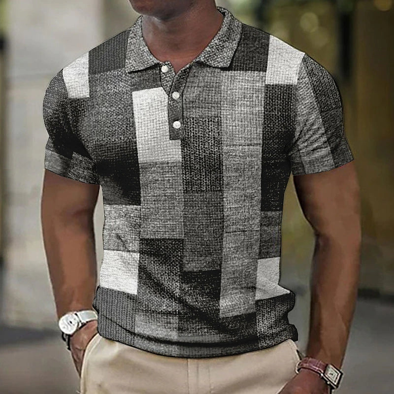 Ronan Multicolor Velvet Short Sleeve Casual Polo Shirt