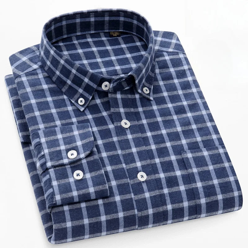 Peter Classic Cotton-Blend Plaid Shirt for Everyday