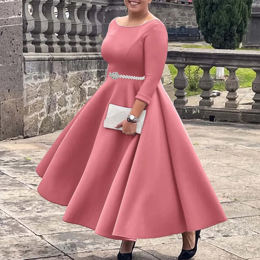 Alessia Pleated A-Line Maxi Dress With Belt