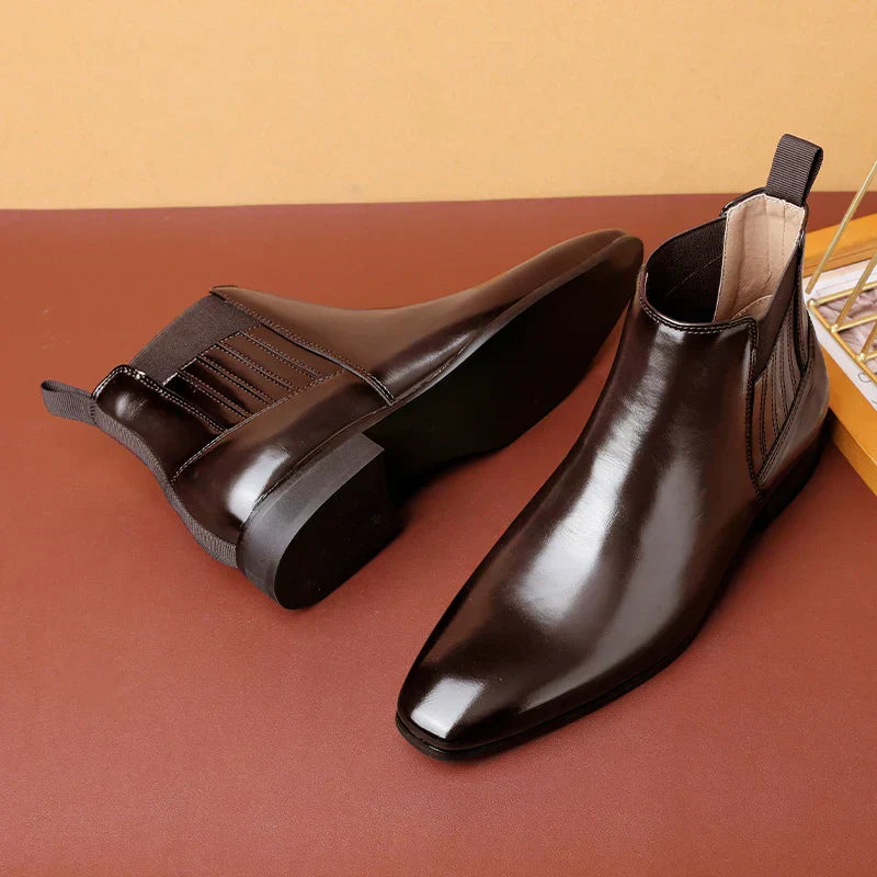 Ellison Faux Leather Cushioned Rubber Sole Ankle Boots