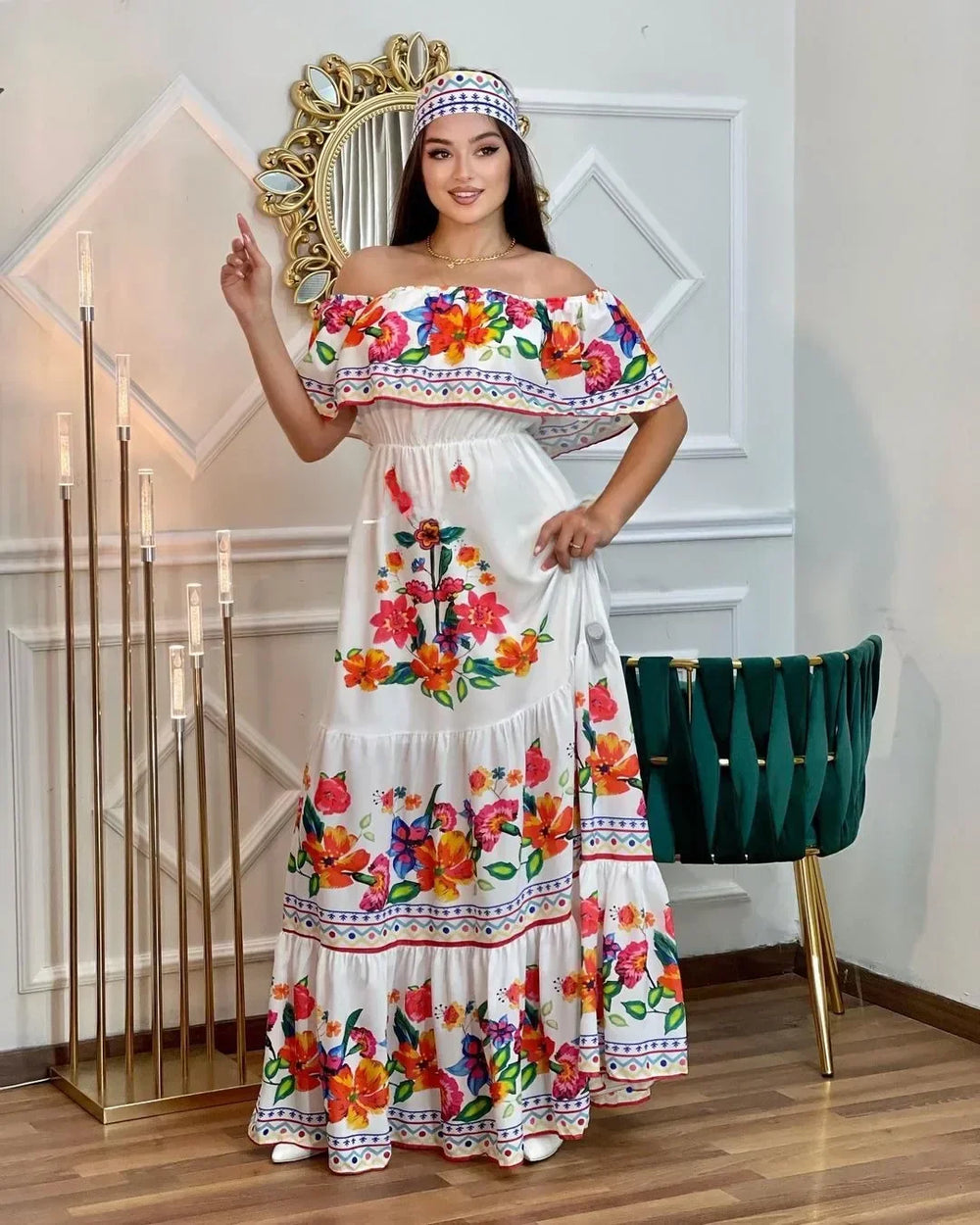 Amara Beautiful Off-Shoulder Maxi Dress Collection