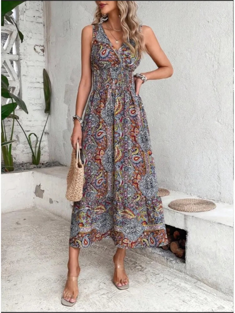 SolViva Boho Sleeveless Vacation Dress for Sunny Days