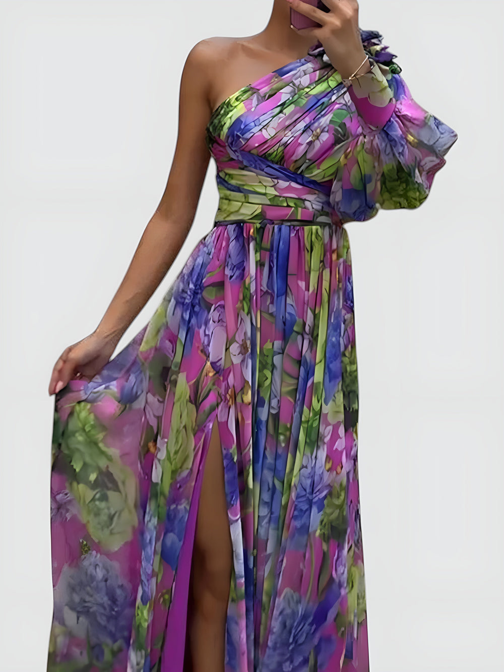 Lilac One-Shoulder Dress