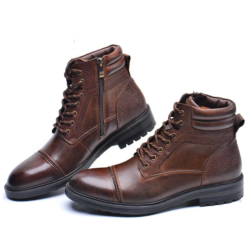 Cornelio Weather-Resistant Faux Leather Ankle Boots