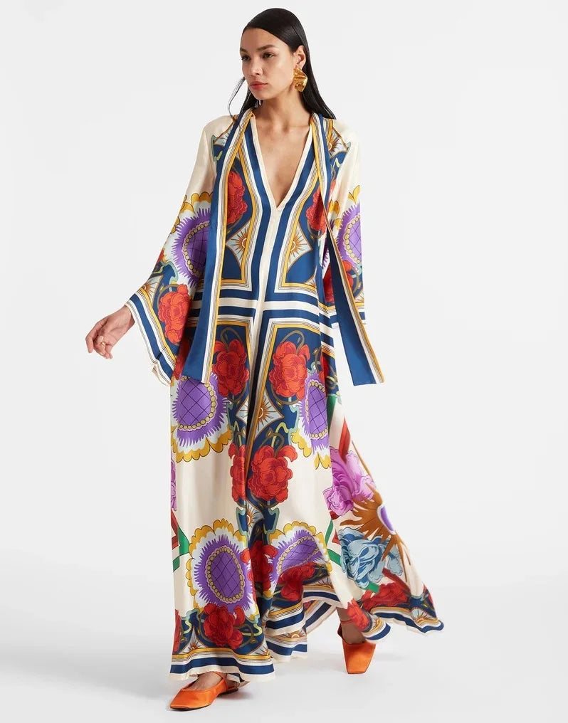 Sculpted Elegance Floral Maxi Dress
