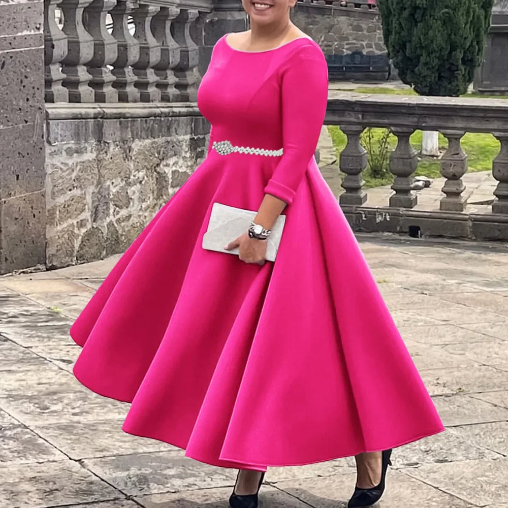 Alessia Pleated A-Line Maxi Dress With Belt