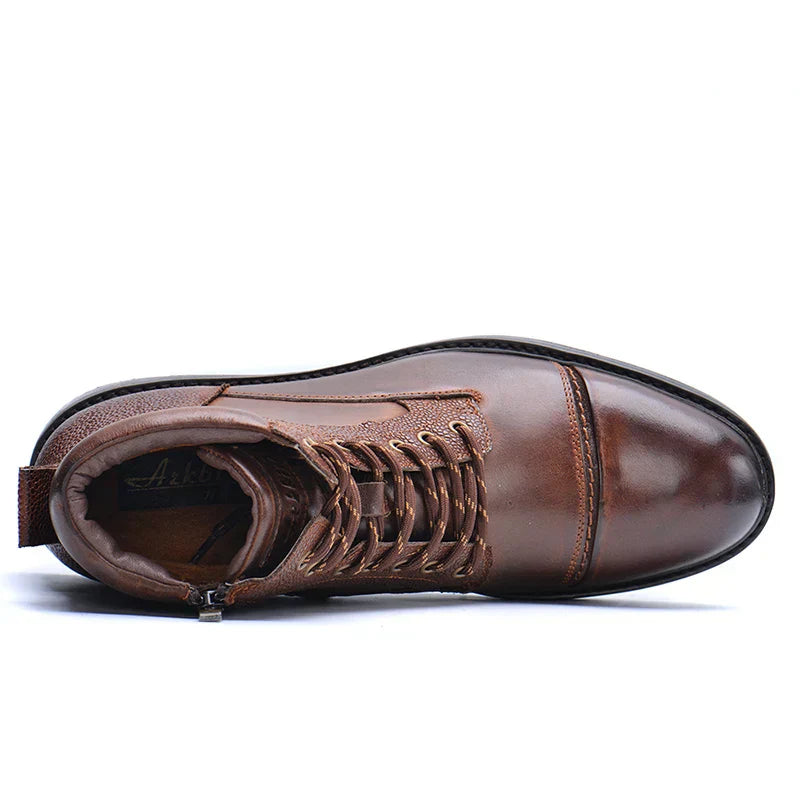Cornelio Weather-Resistant Faux Leather Ankle Boots