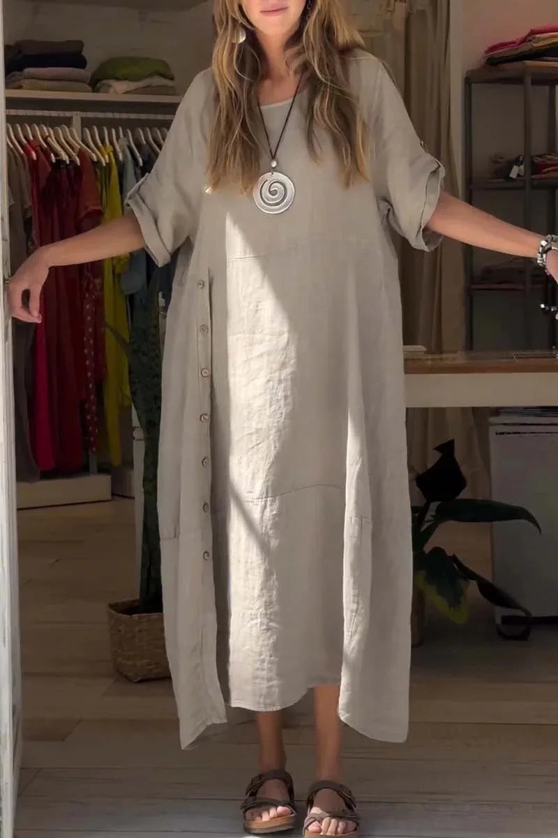 Sélena Button-Front Casual Dress