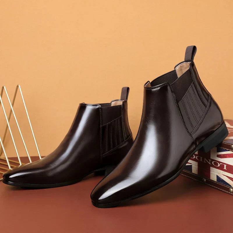 Ellison Faux Leather Cushioned Rubber Sole Ankle Boots