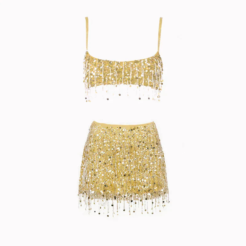 Leilani Beaded Fringe Two-Piece Set