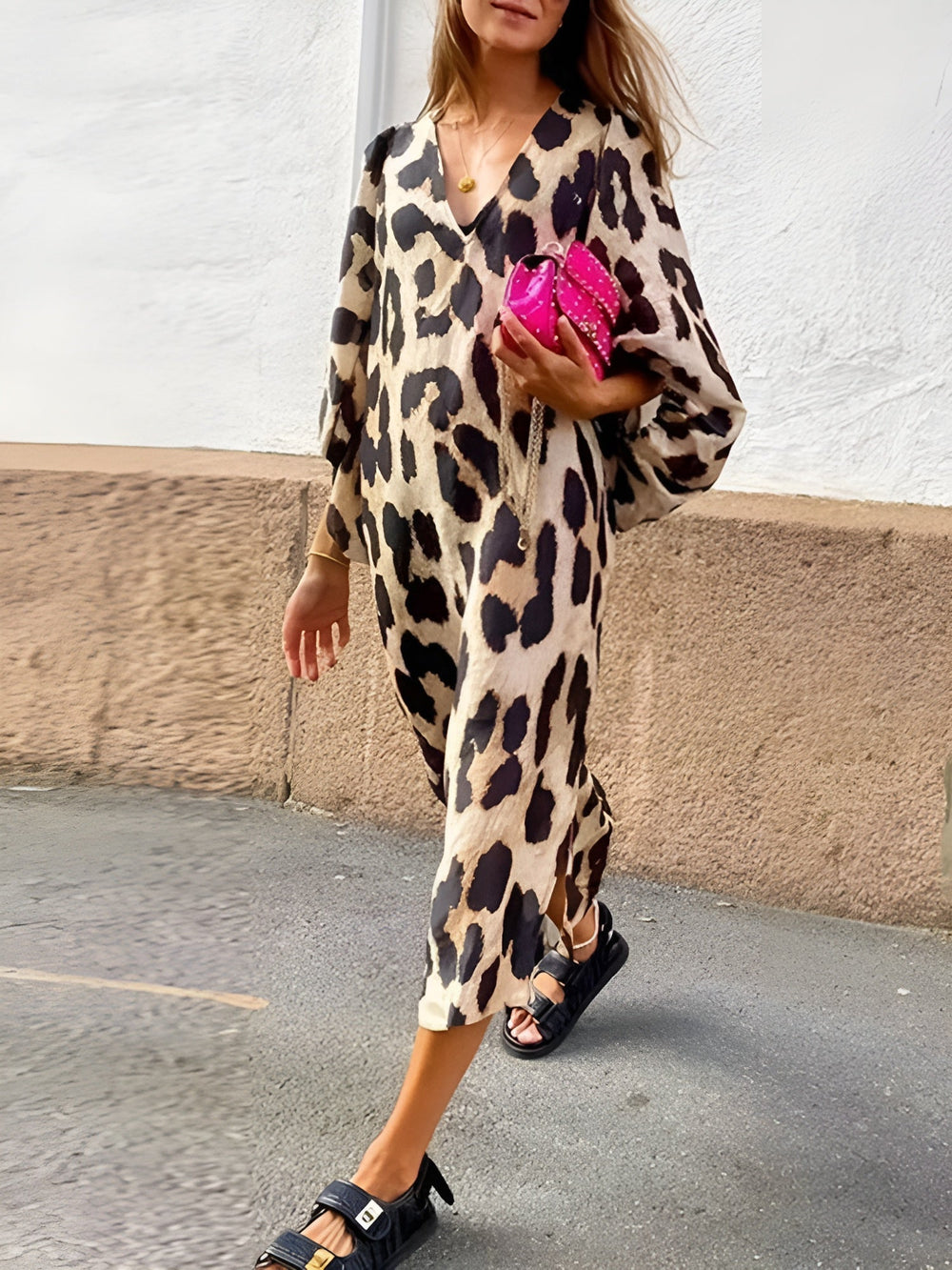 Silvie Mutiges And Elegant Leopardendress