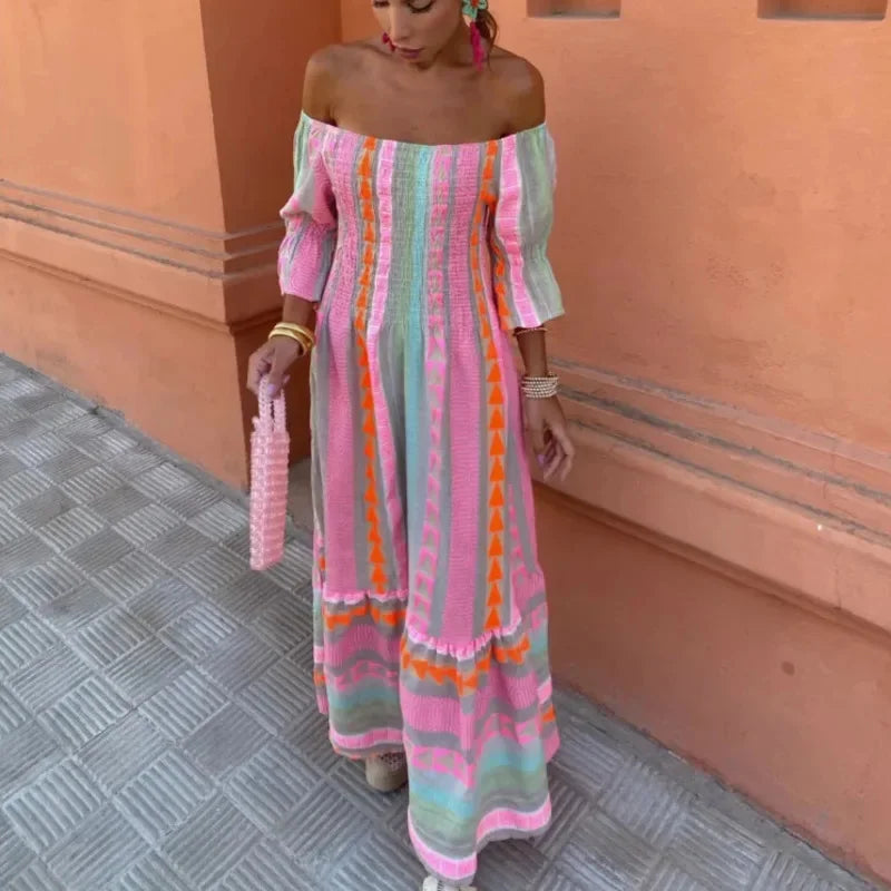 Celeste Patchwork-color-block Dress