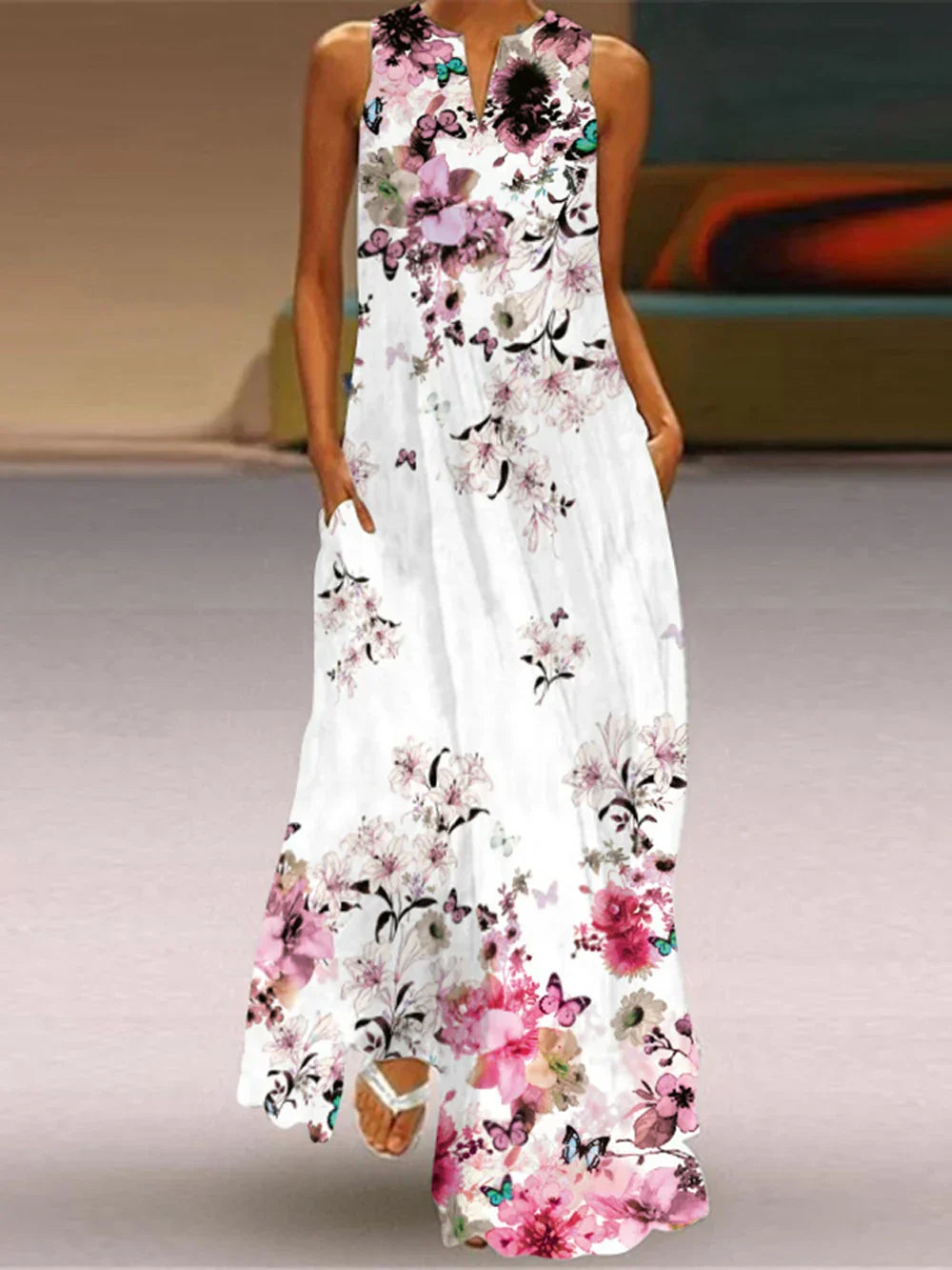 Aurelia Butterfly Floral A-Line Dress
