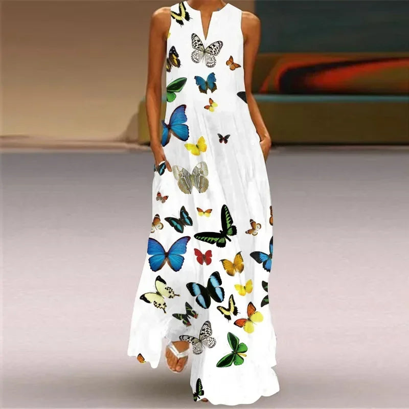Aurelia Butterfly Floral A-Line Dress