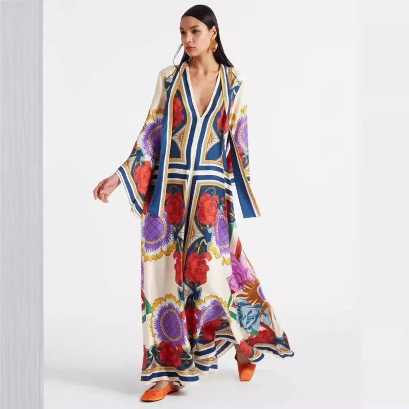 Sculpted Elegance Floral Maxi Dress