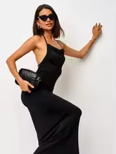 Bella Spaghetti Strap Open Back Dress