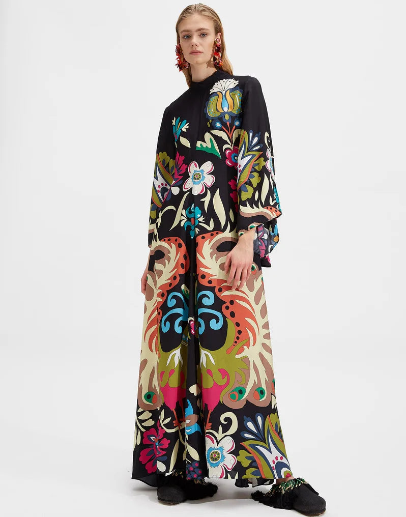 Sculpted Elegance Floral Maxi Dress