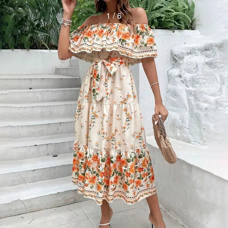 Amara Beautiful Off-Shoulder Maxi Dress Collection