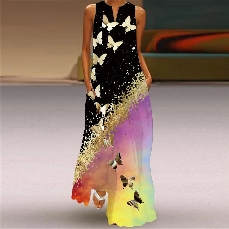 Aurelia Butterfly Floral A-Line Dress