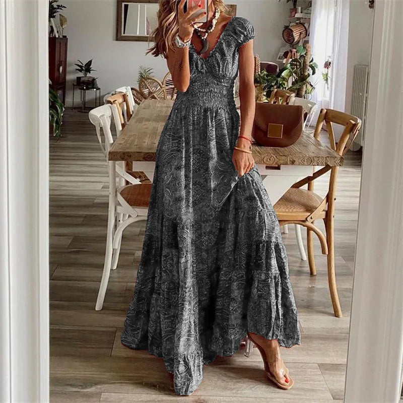 Florence Boho Smocked Maxi Dress