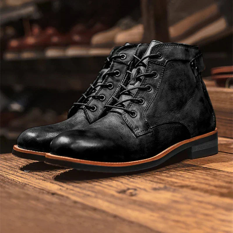 Marchisio Leather High-Top Outdoor Casual Ankle Boots