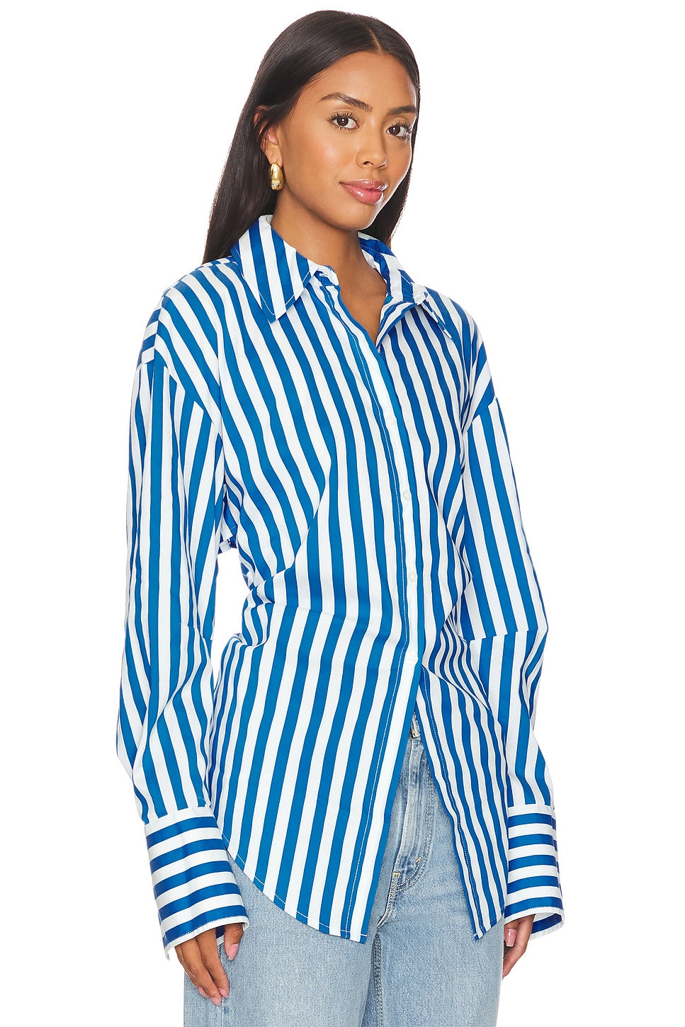 Loch-Button-Up-Hemd | Button-Up Shirt Top