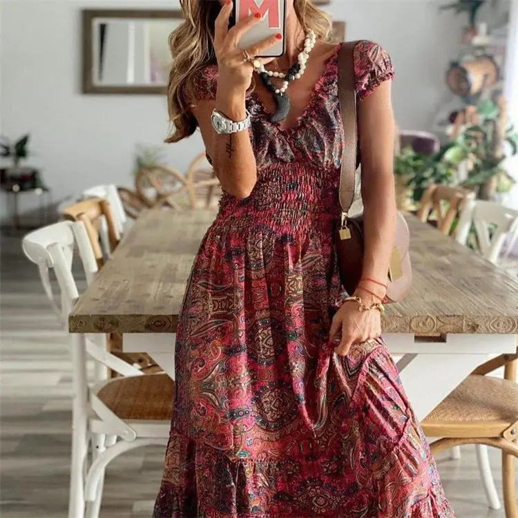 Florence Boho Smocked Maxi Dress