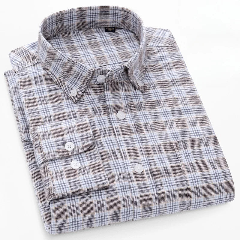 Peter Classic Cotton-Blend Plaid Shirt for Everyday