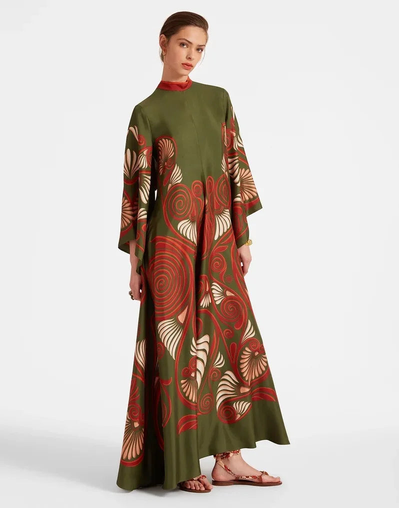 Sculpted Elegance Floral Maxi Dress