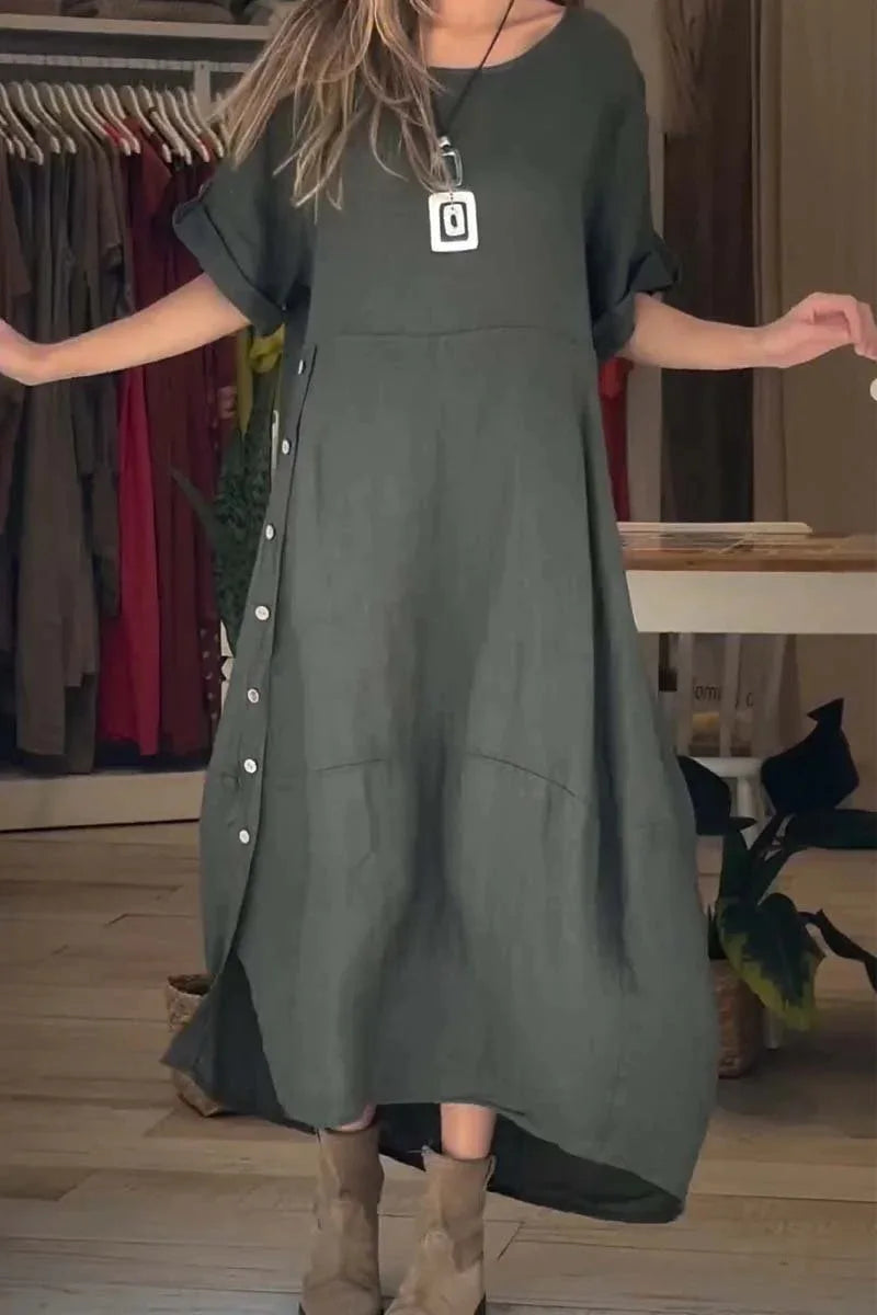 Sélena Button-Front Casual Dress