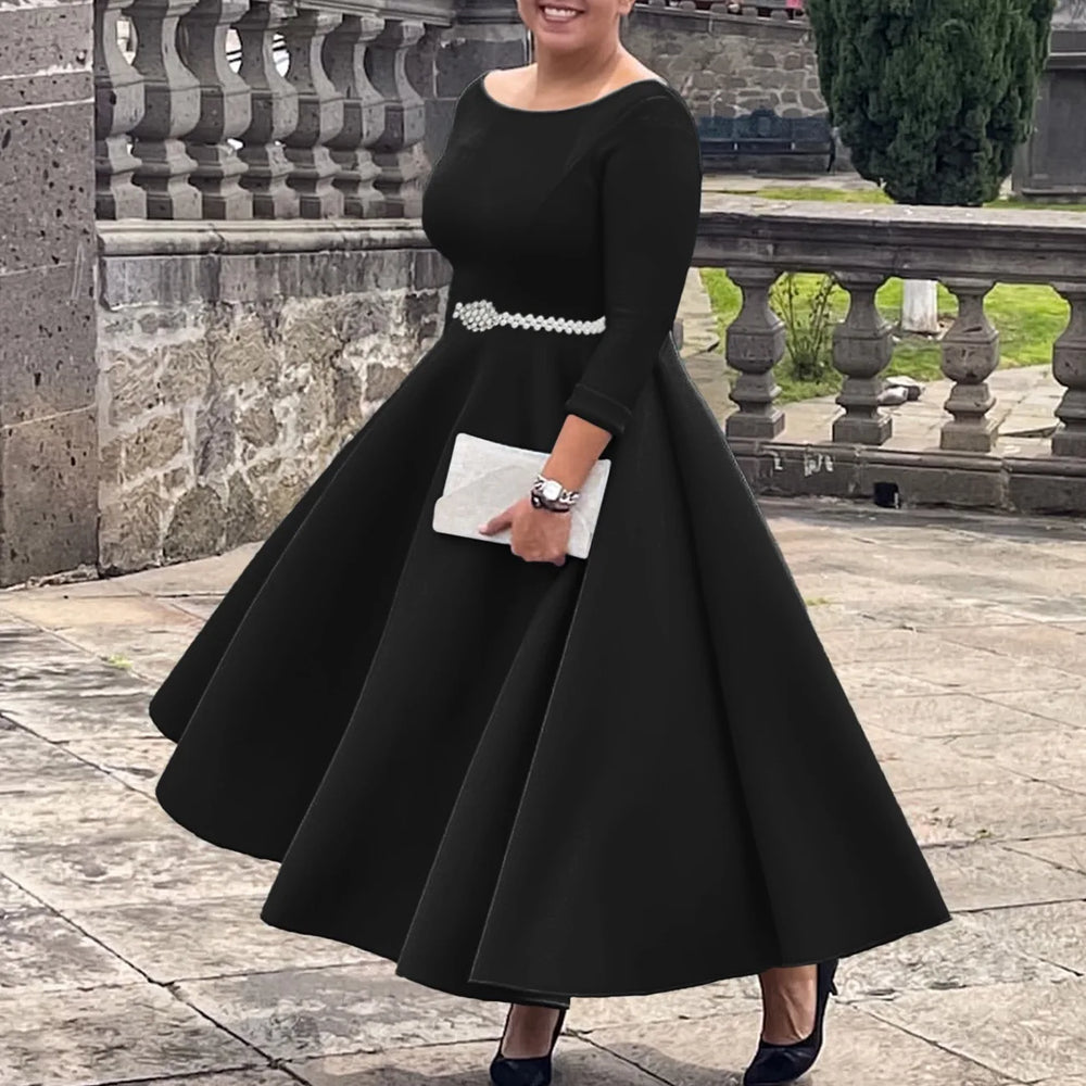 Alessia Pleated A-Line Maxi Dress With Belt