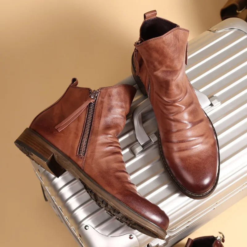Ontario Faux Leather Non-Slip Casual Chelsea Boots