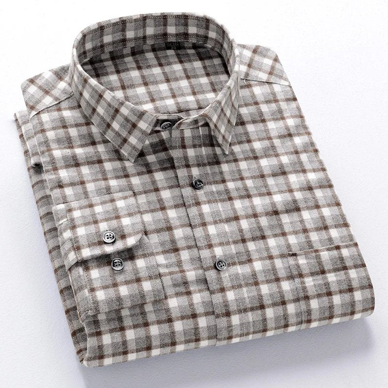 Peter Classic Cotton-Blend Plaid Shirt for Everyday