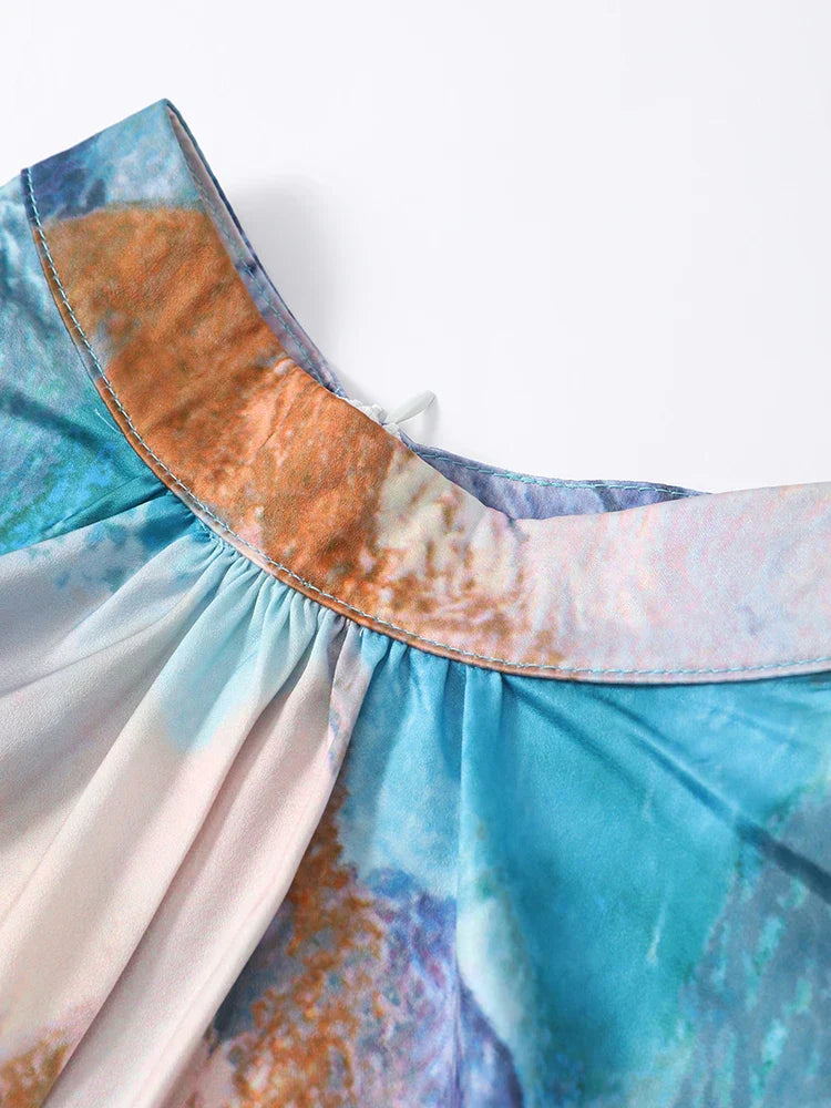 Samarah Ruched Puff-Sleeve Dress