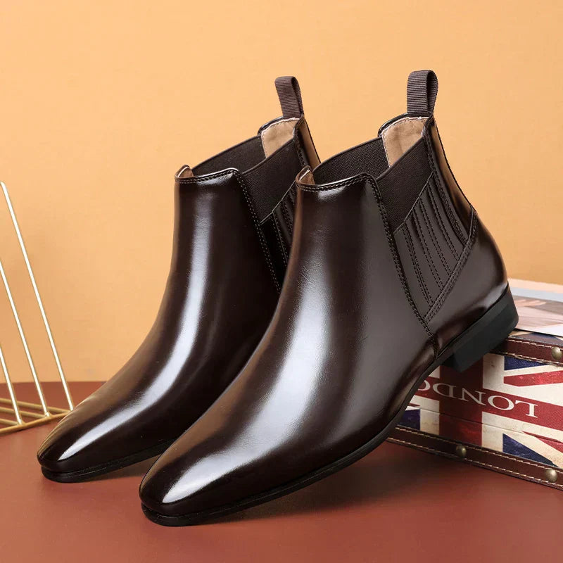 Ellison Faux Leather Cushioned Rubber Sole Ankle Boots