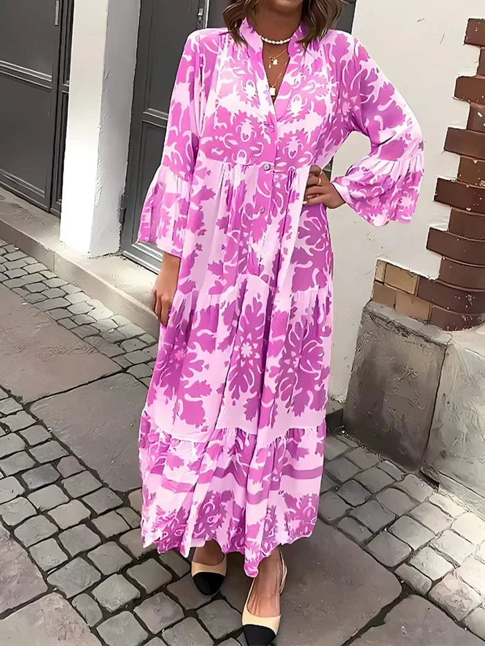 Isolde Lace-Up Printed Shirt Dress