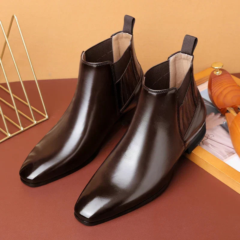 Ellison Faux Leather Cushioned Rubber Sole Ankle Boots