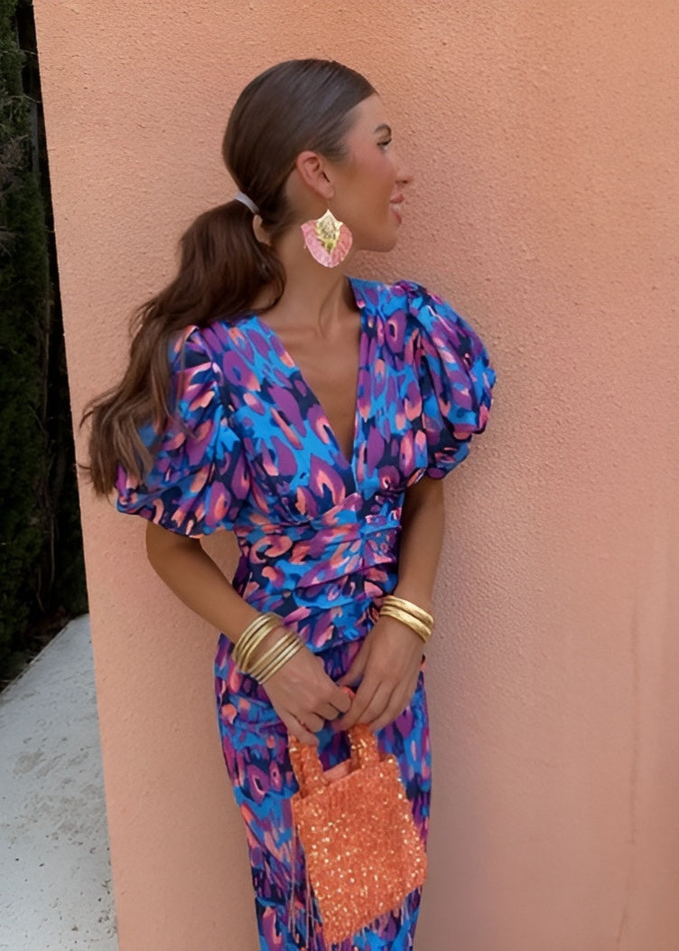 Daline Fiesta Dress with Puff Sleeves