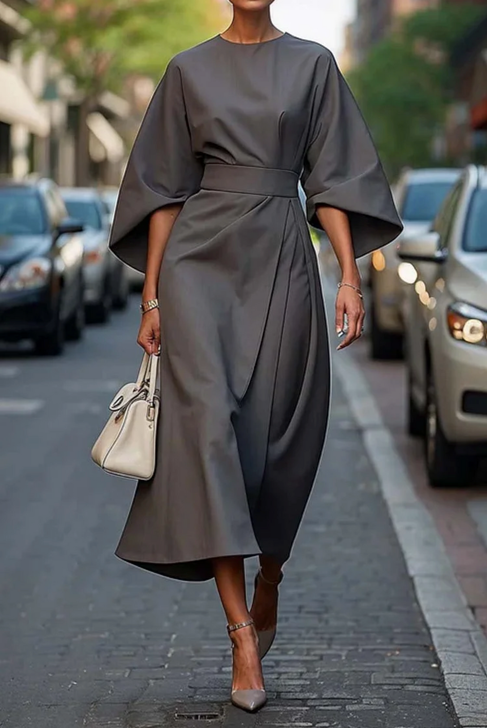 Ione Maxi Dress with Lantern Sleeves